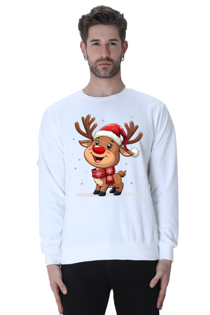 "Cheerful Reindeer" Unisex Holiday Sweatshirt