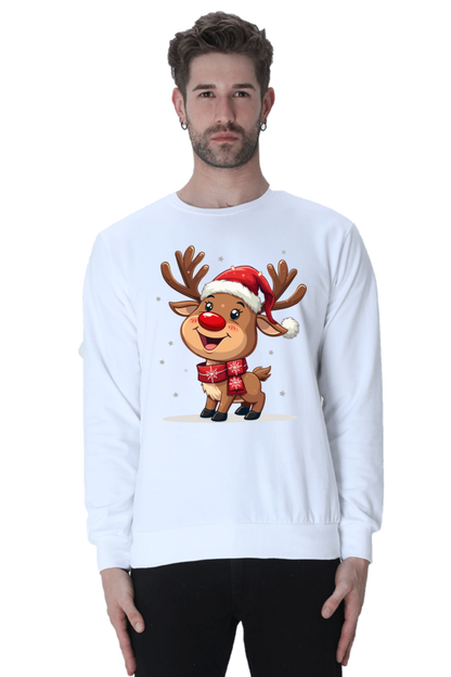 "Cheerful Reindeer" Unisex Holiday Sweatshirt