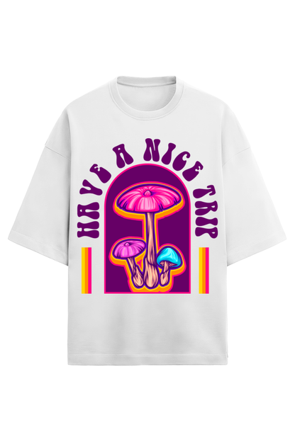 Have a Nice Trip Oversized Tee - Magic Mushrooms in Style