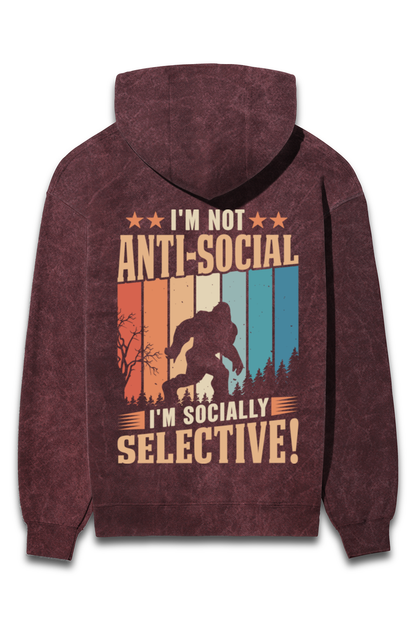 I'm Not Anti-Social Acid Washed Unisex Hoodie