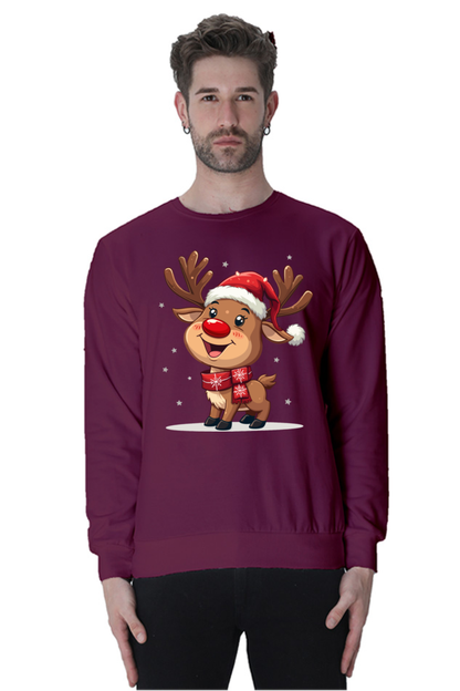 "Cheerful Reindeer" Unisex Holiday Sweatshirt