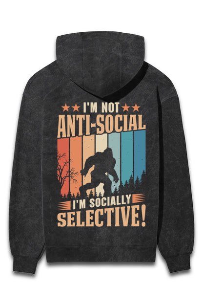 I'm Not Anti-Social Acid Washed Unisex Hoodie