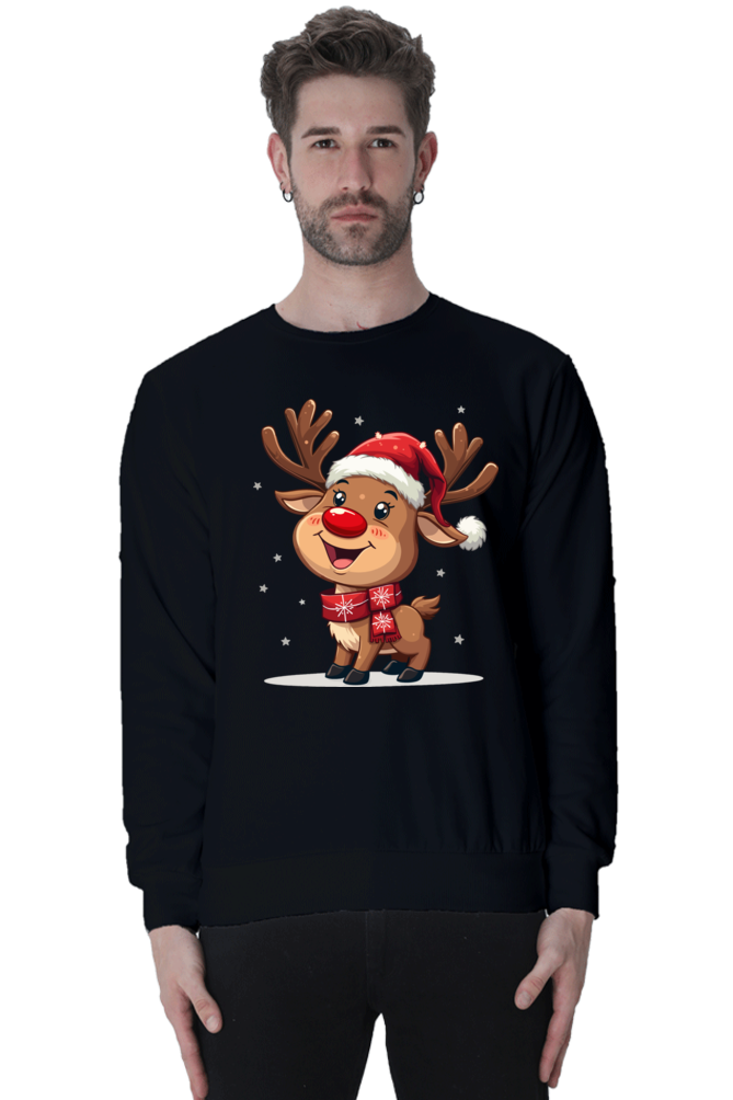 "Cheerful Reindeer" Unisex Holiday Sweatshirt