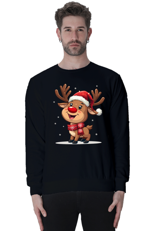 "Cheerful Reindeer" Unisex Holiday Sweatshirt