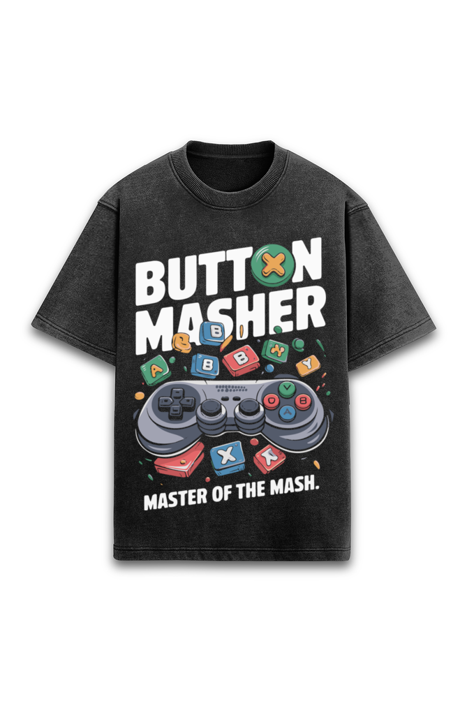 Button Masher Acidwashed Unisex Tee