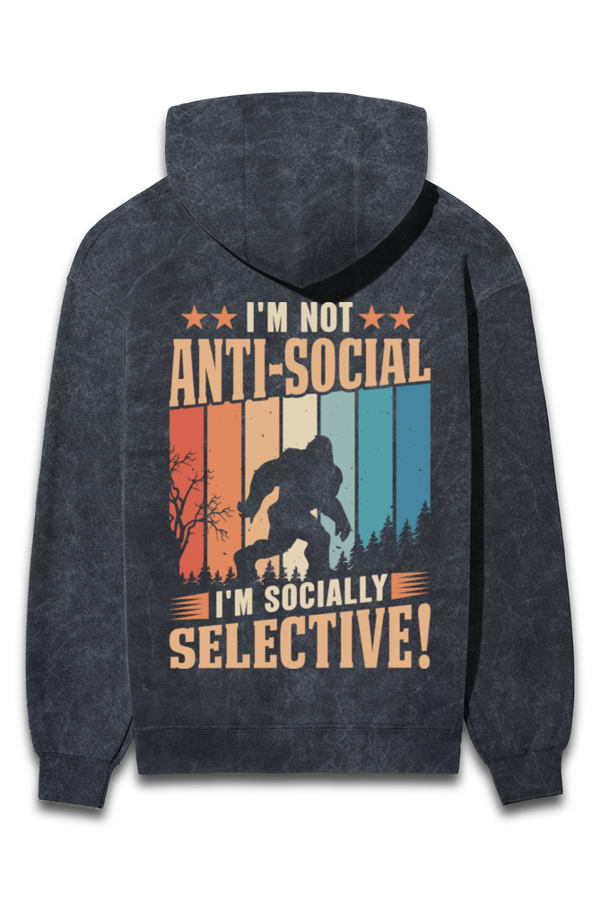 I'm Not Anti-Social Acid Washed Unisex Hoodie