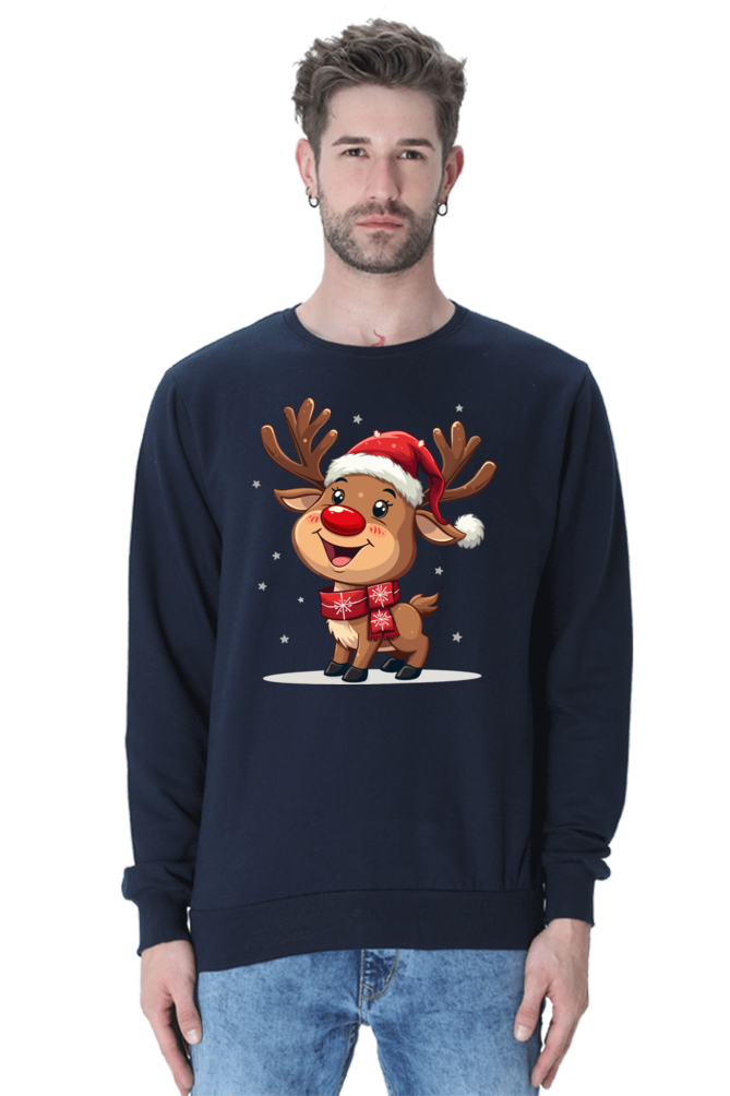 "Cheerful Reindeer" Unisex Holiday Sweatshirt