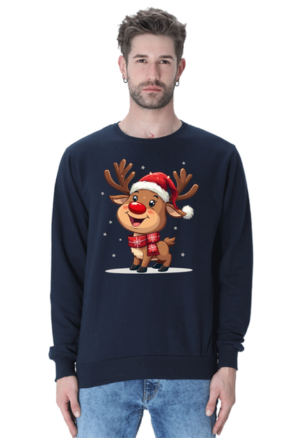 "Cheerful Reindeer" Unisex Holiday Sweatshirt