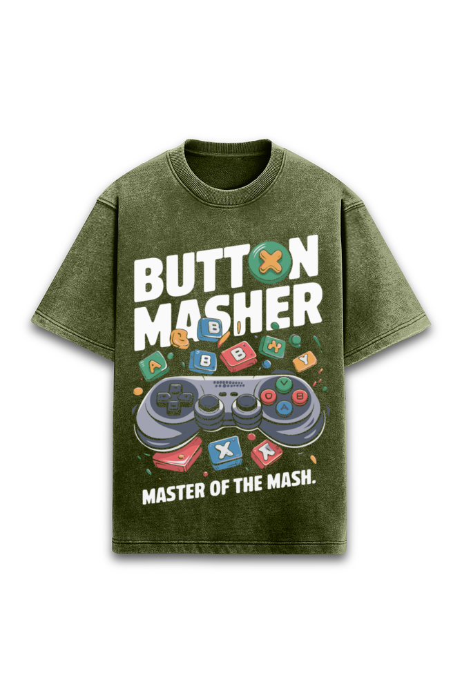 Button Masher Acidwashed Unisex Tee