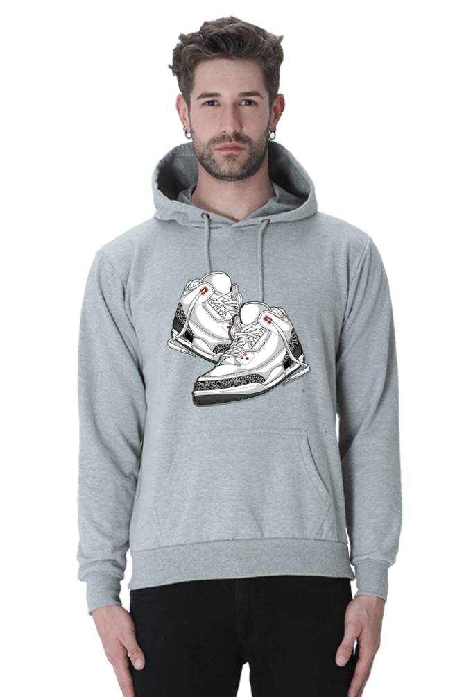 Unisex Hoodie – White Cement Sneaker Print